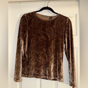 Brown Velvet Paisley Top